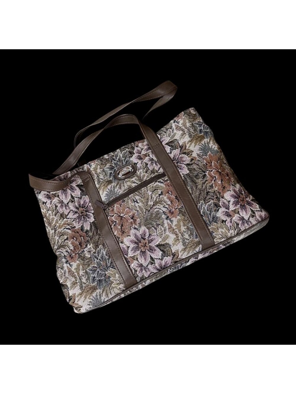 Vintage Jordache 1980s Floral Tapestry Tote Bag Travel Taiwan Multiple Pockets